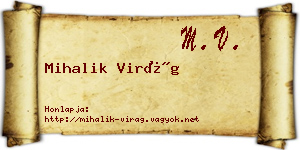 Mihalik Virág névjegykártya